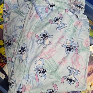 Disney Kids Pajama Bottoms - Blue and Pink Stitch Design